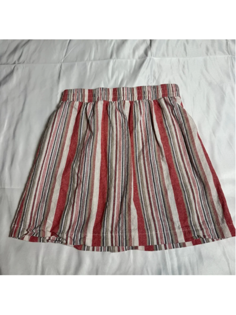 Women's HAVE Striped Mini Skirt in Red and White, Size S